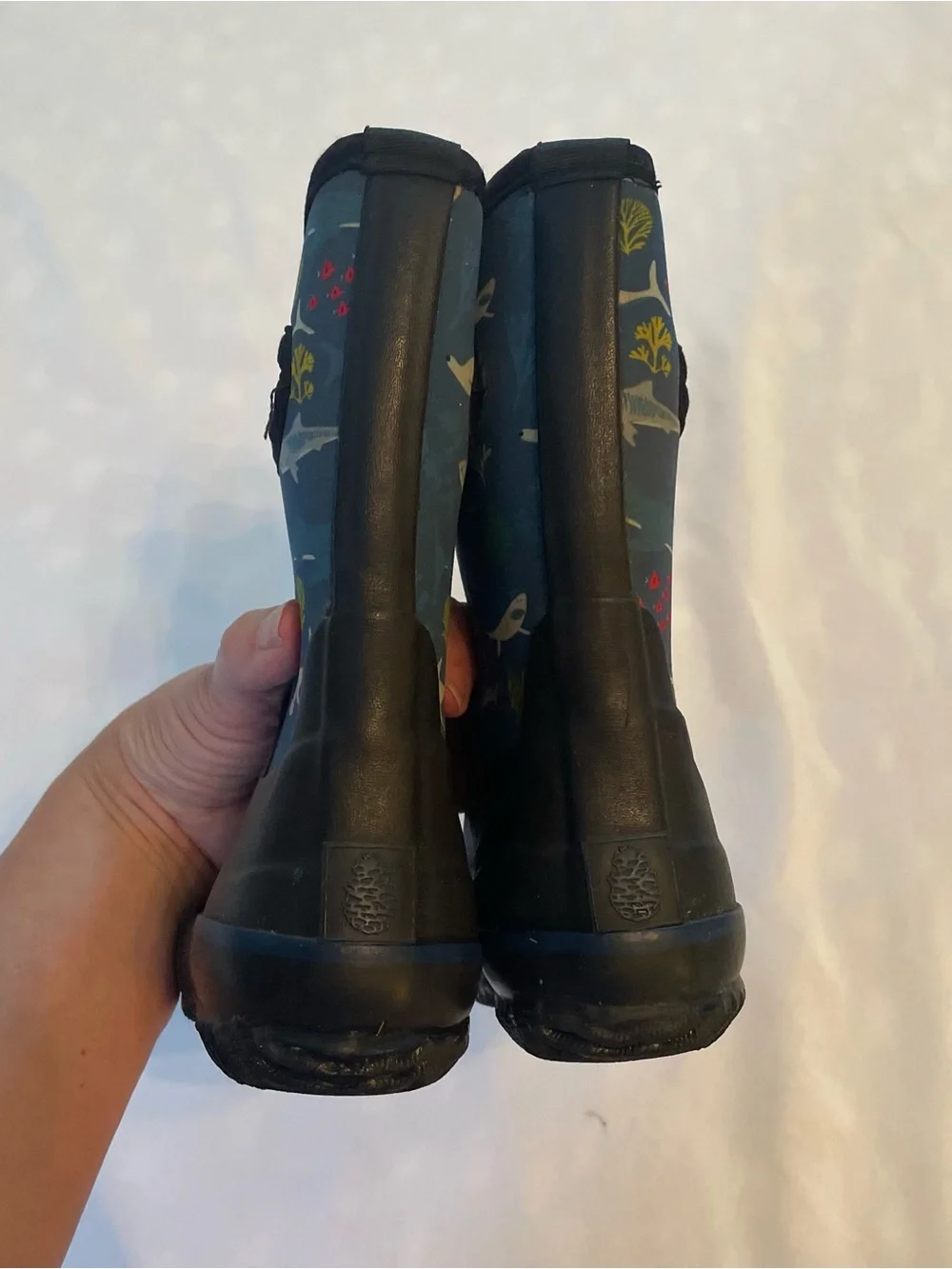 Lone Cone Waterproof Kids Shark Neoprene Mud Boots - Blue/Black, Size 6